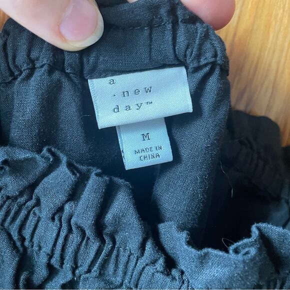 A New Day Black Ruffle Off the Shoulder Blouse - Picture 4 of 4